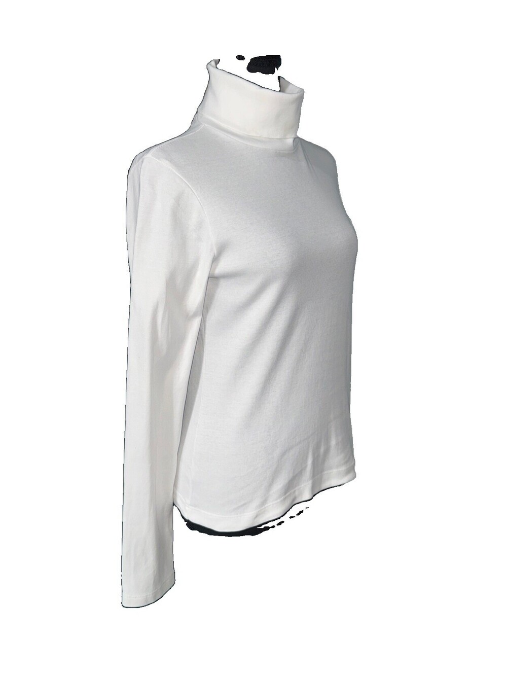 J.CREW Women’s Cotton Perfect Slim Fit Turtleneck In White-Size Medium - Picture 3 of 8